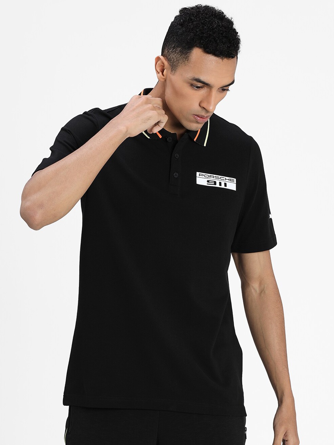 PUMA Motorsport Men Black Typography Applique T-shirt