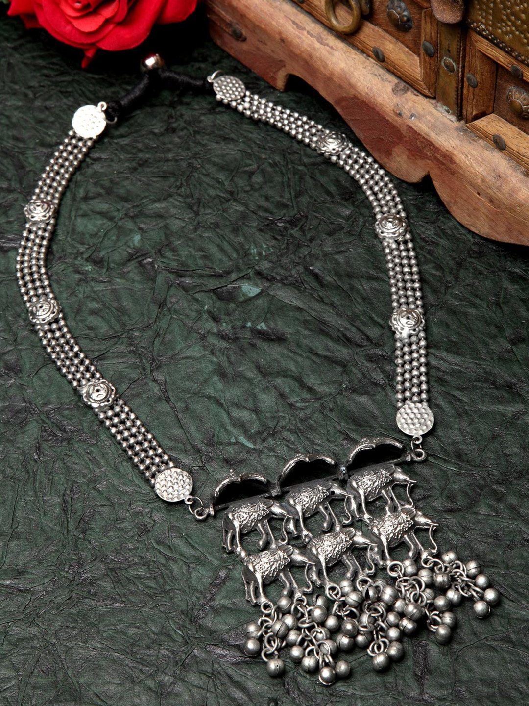 

Moedbuille Silver-Plated Brass Temple Necklace