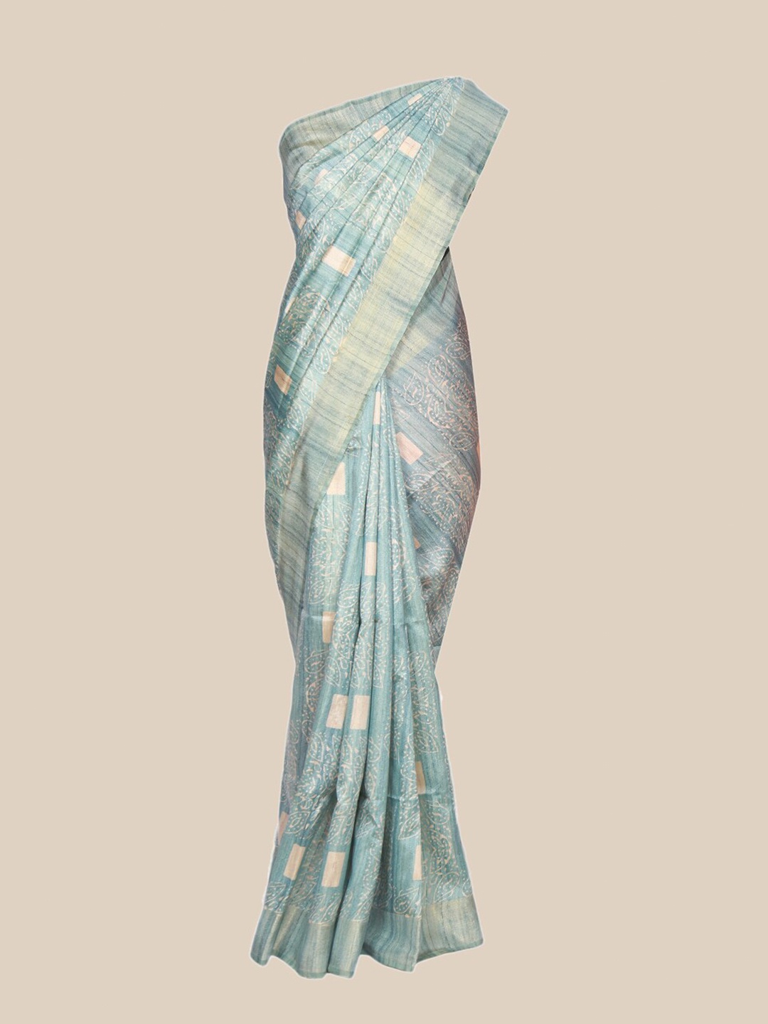 

The Chennai Silks Grey & Red Printed Saree