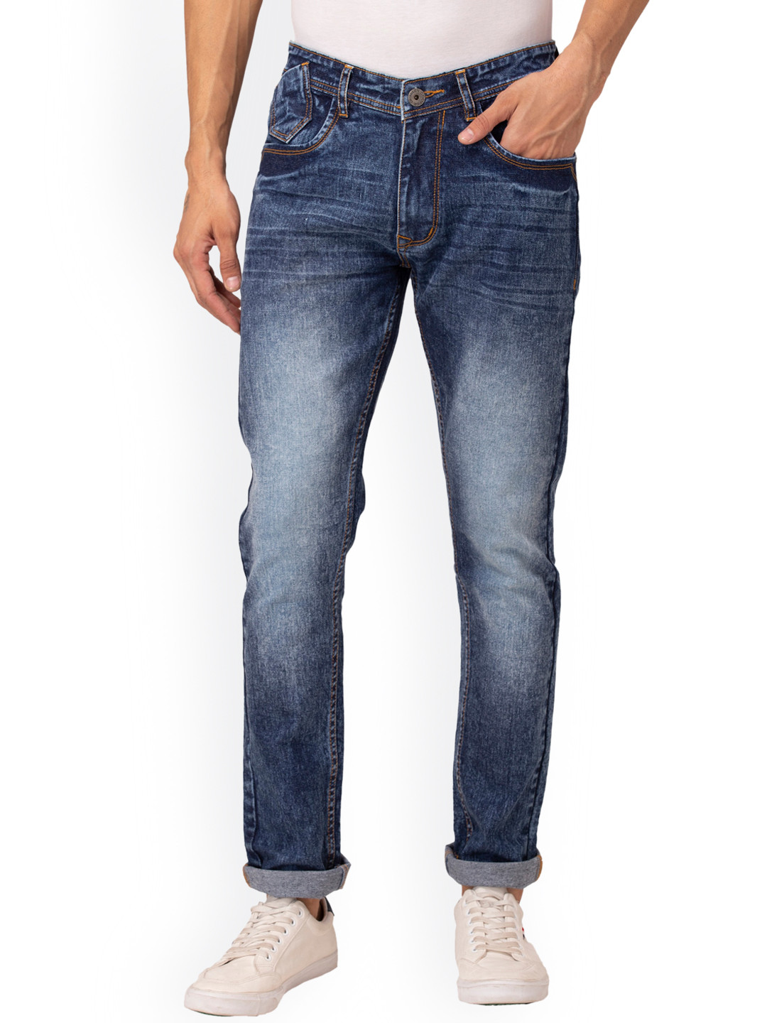 

Allen Cooper Men Blue Heavy Fade Stretchable Jeans