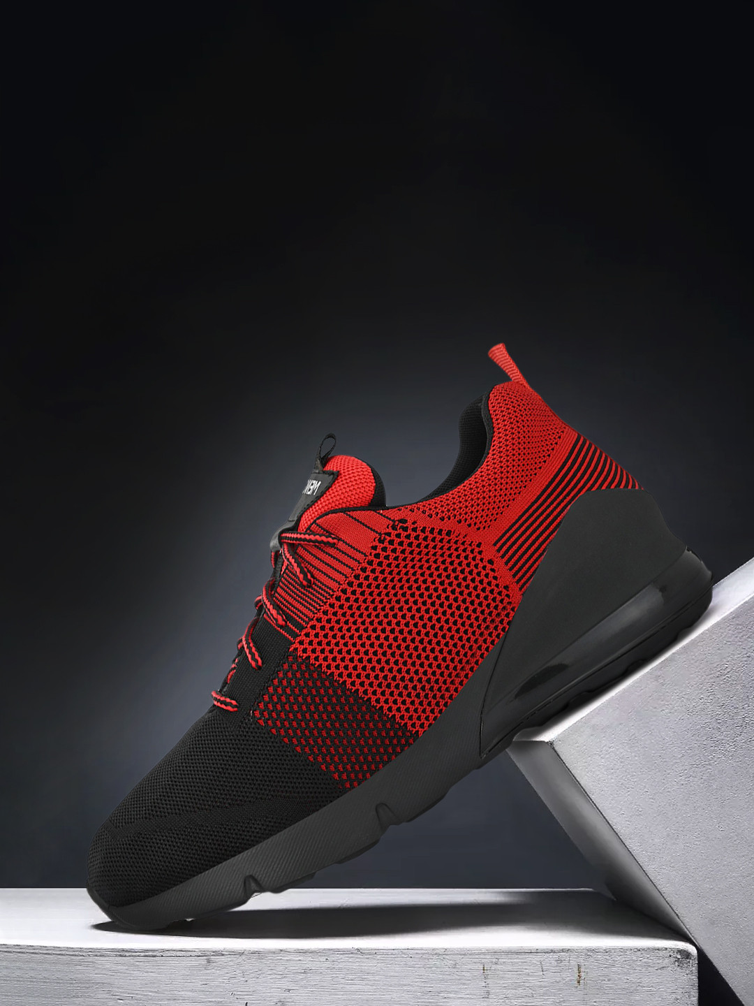 

MENGLER Men Black Mesh Running Non-Marking Shoes