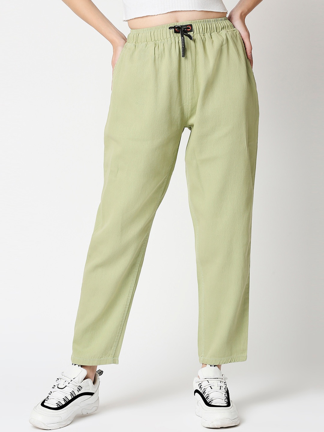 

High Star Women Green Relaxed Fit High-Rise Jeans