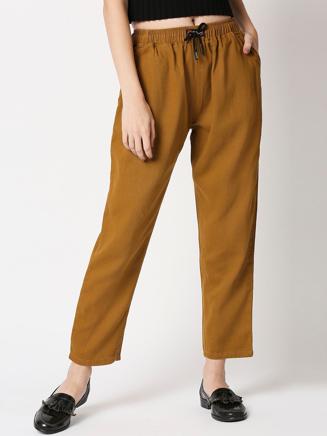 

High Star Women Rust Relaxed Fit High-Rise Jeans