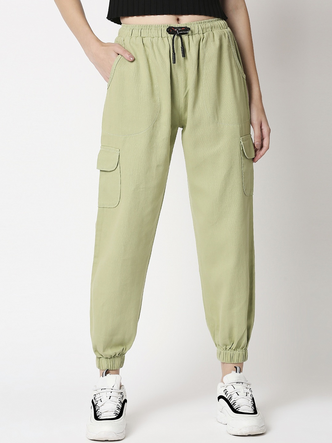 

High Star Women Green Jogger High-Rise Jeans