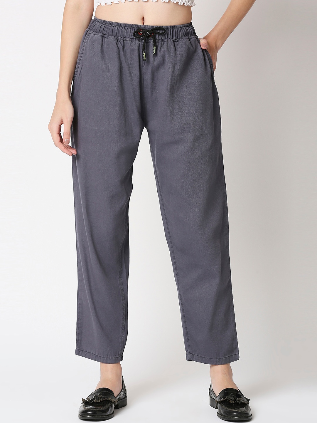 

High Star Women Grey Relaxed Fit High-Rise Jeans