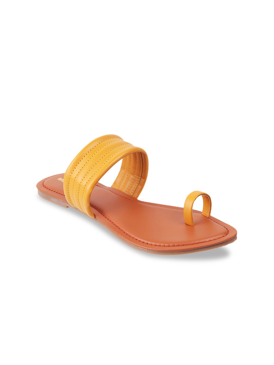 

WALKWAY by Metro Women Yellow Textured One Toe Flats