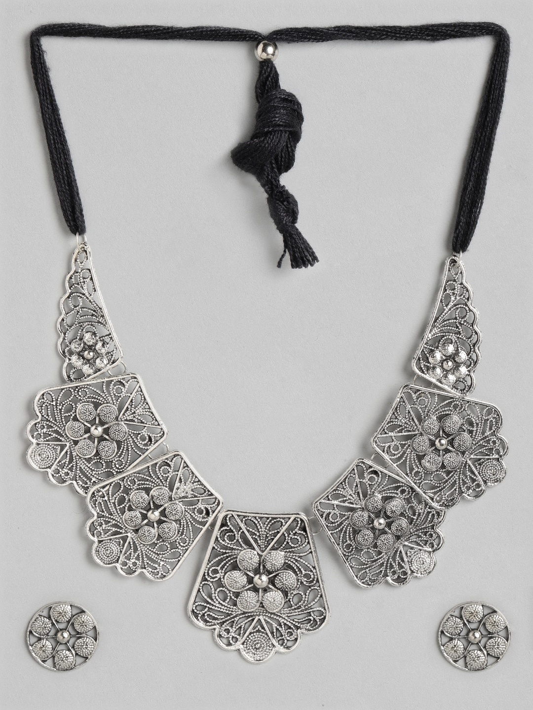 

Anouk Oxidised Silver-Plated Jewellery Set