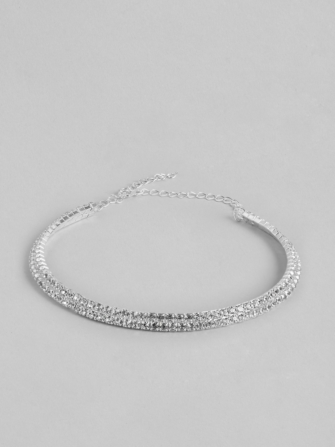 

Anouk Silver-Plated Stone Studded Choker Necklace