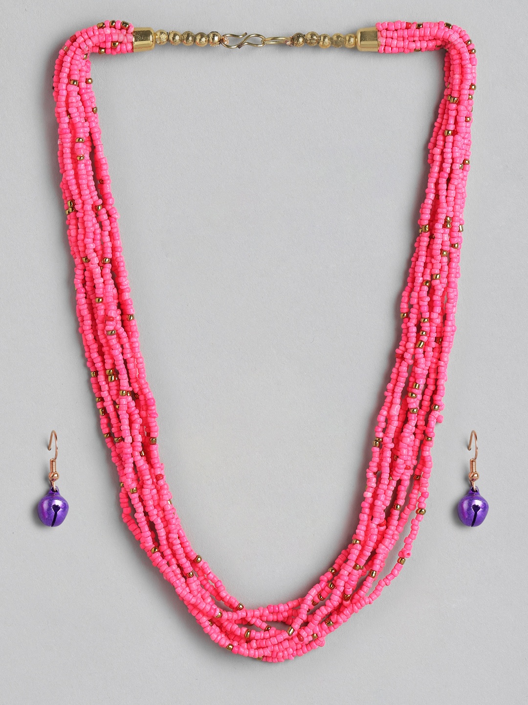 

Anouk Pink Gold-Plated Beaded Layered Necklace set