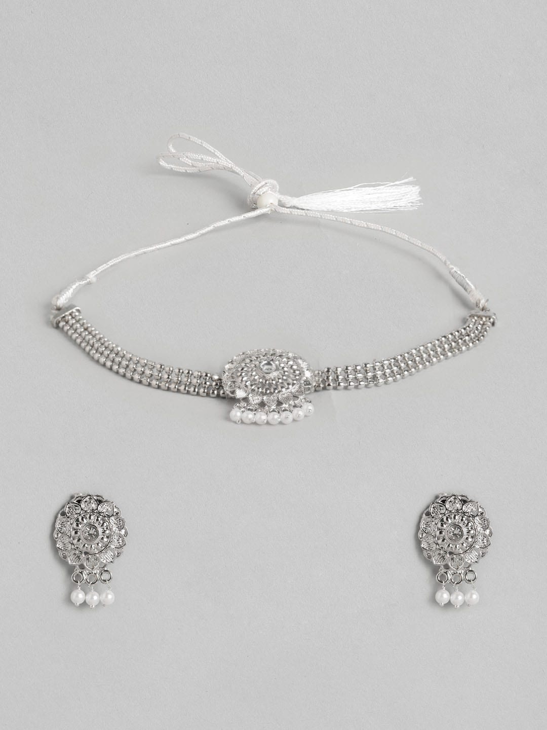 

Anouk Silver-Plated Stone Studded & Beaded Jewellery Set