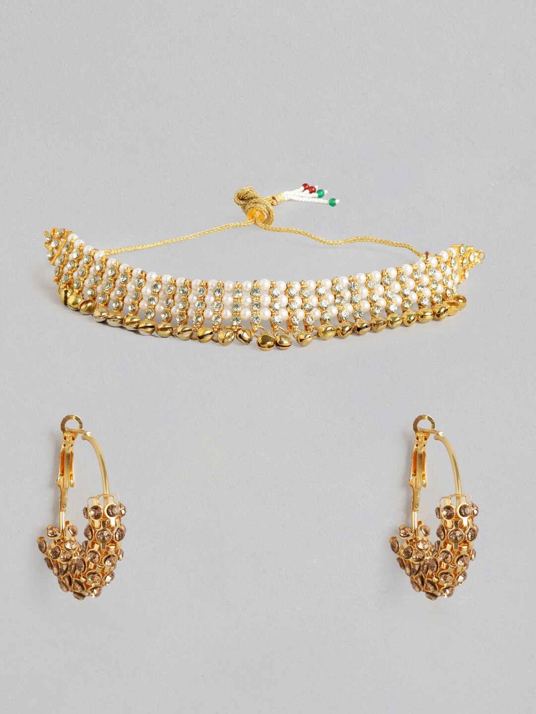 

Anouk Anouk Stone Studded & Beaded Choker Set, Gold