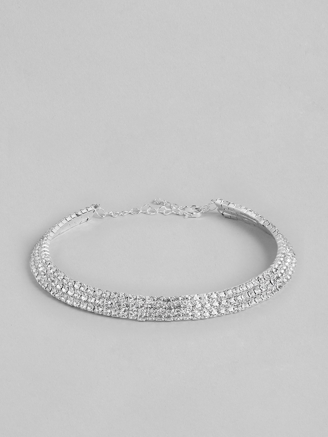 

Anouk Silver-Plated Stone Studded Choker Necklace