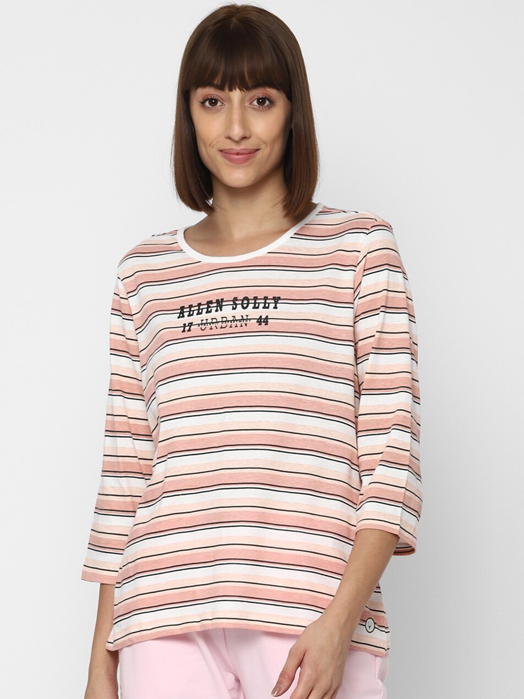 

Allen Solly Woman Women Pink Striped T-shirt