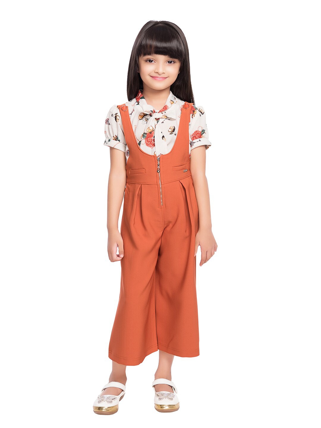 

Tiny Baby Girls Rust Basic Jumpsuit With Separate Top