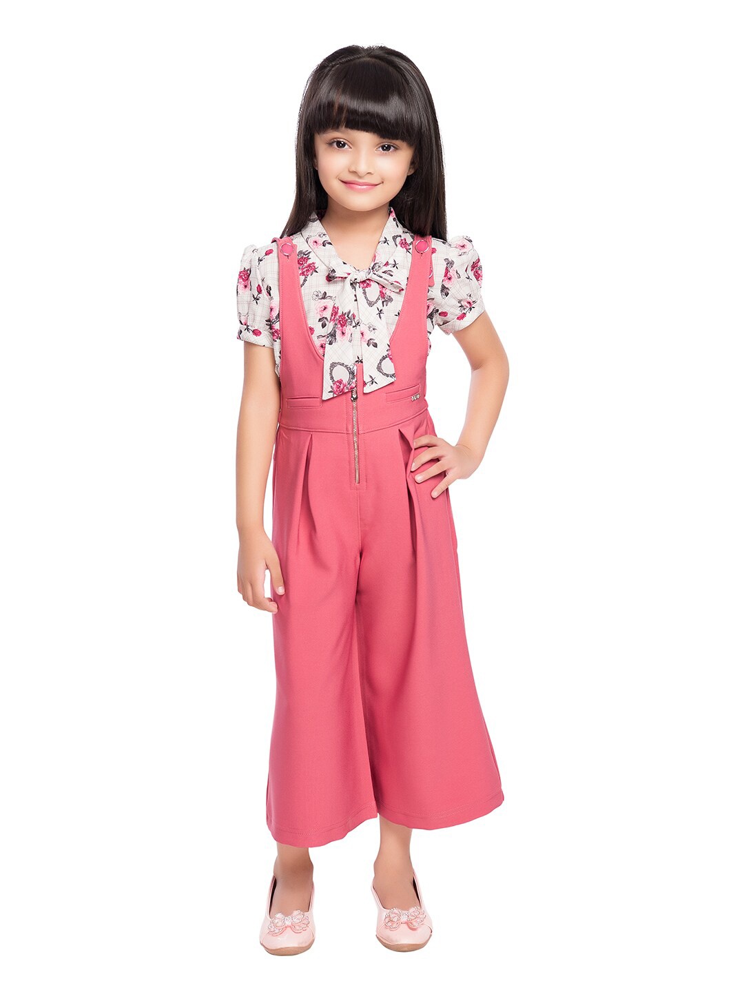

Tiny Baby Girls Pink Basic Jumpsuit With Separate Top