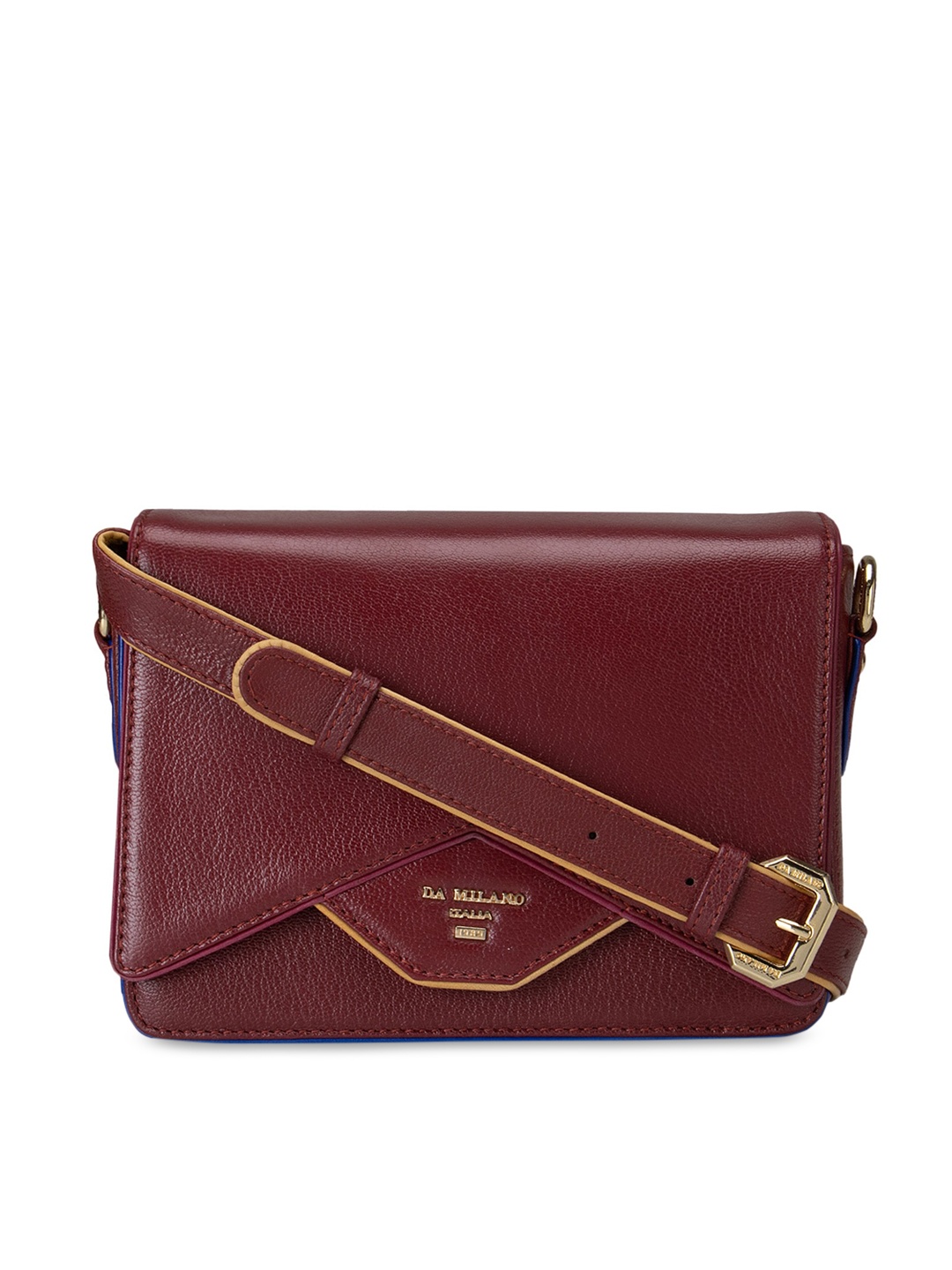 

Da Milano Women Maroon Leather Structured Sling Bag