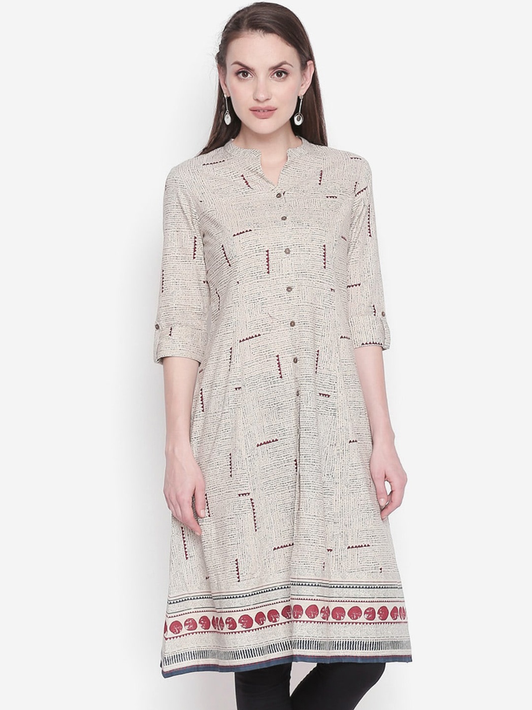 

RANGMANCH BY PANTALOONS Women Off White Printed Kurta