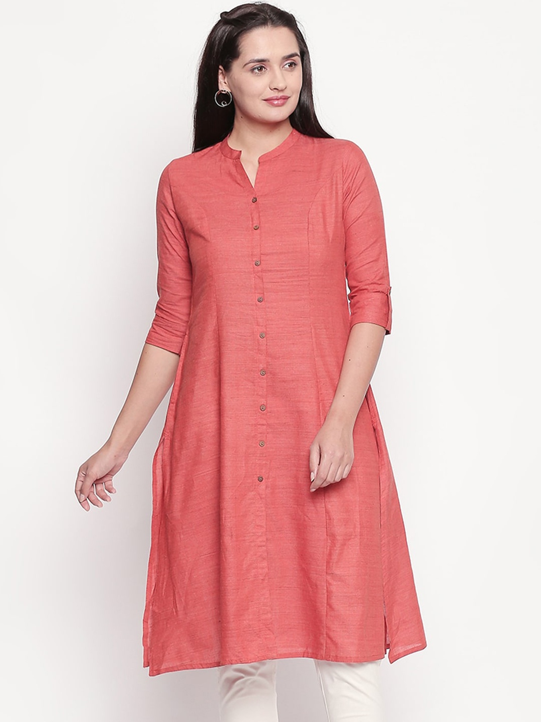 

RANGMANCH BY PANTALOONS Women Cotton Orange Kurta