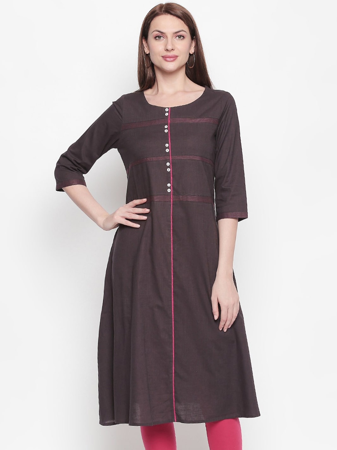 

RANGMANCH BY PANTALOONS Women Charcoal Grey Kurta