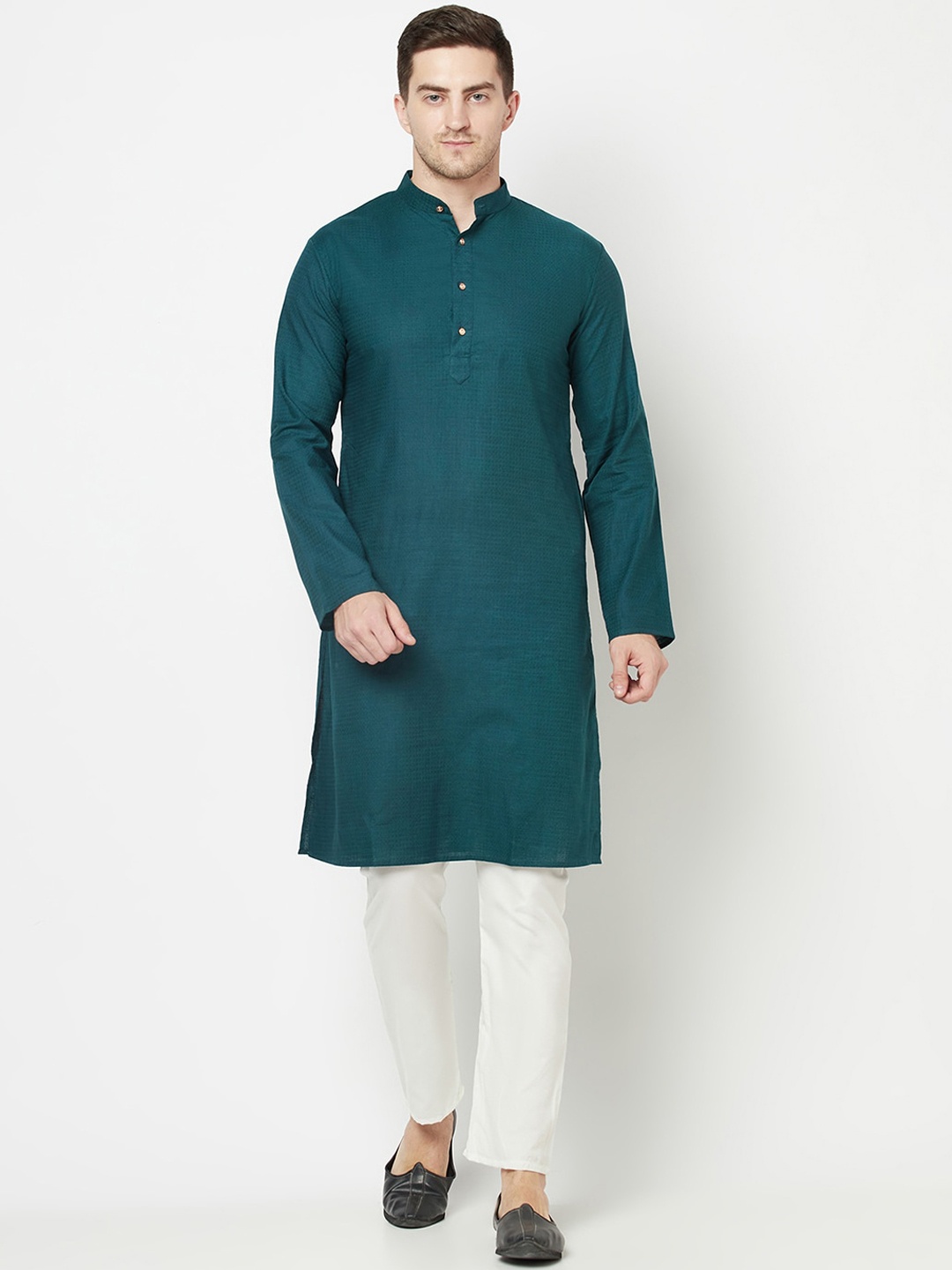 

Purple State Men Turquoise Blue Kurta