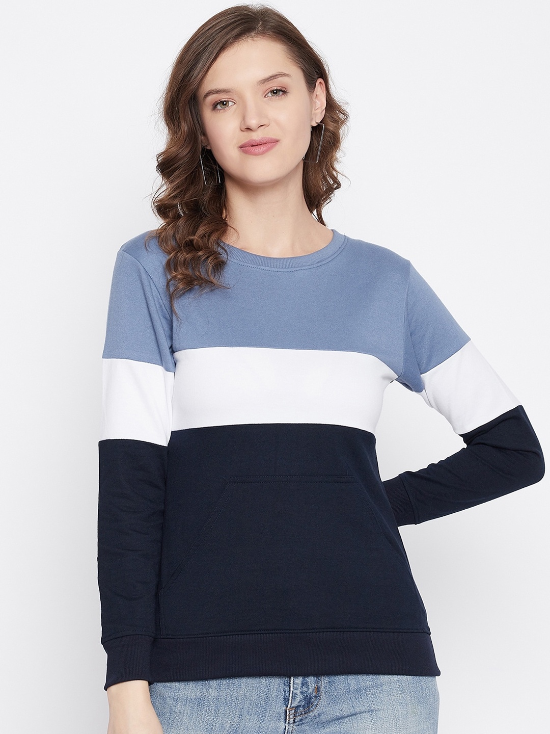 

Rodzen Women Blue Colourblocked Sweatshirt