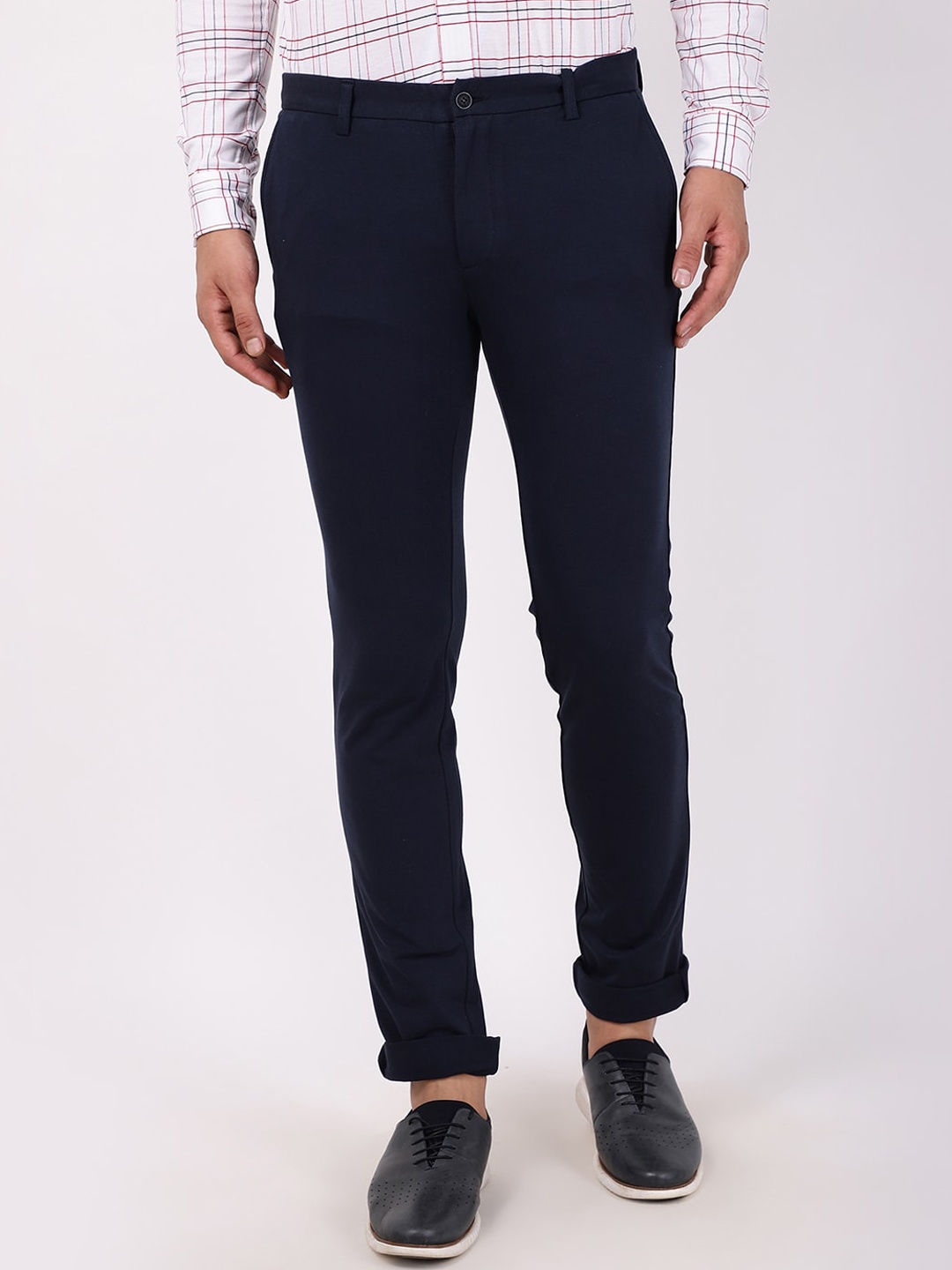 

Blackberrys Men Navy Blue B-91 Skinny Fit Trousers