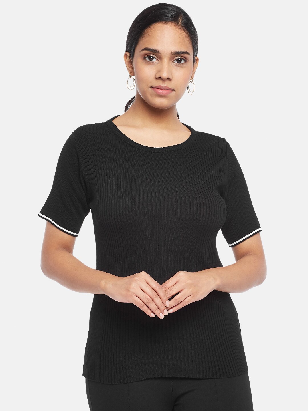 

Annabelle by Pantaloons Women Black Regular Top