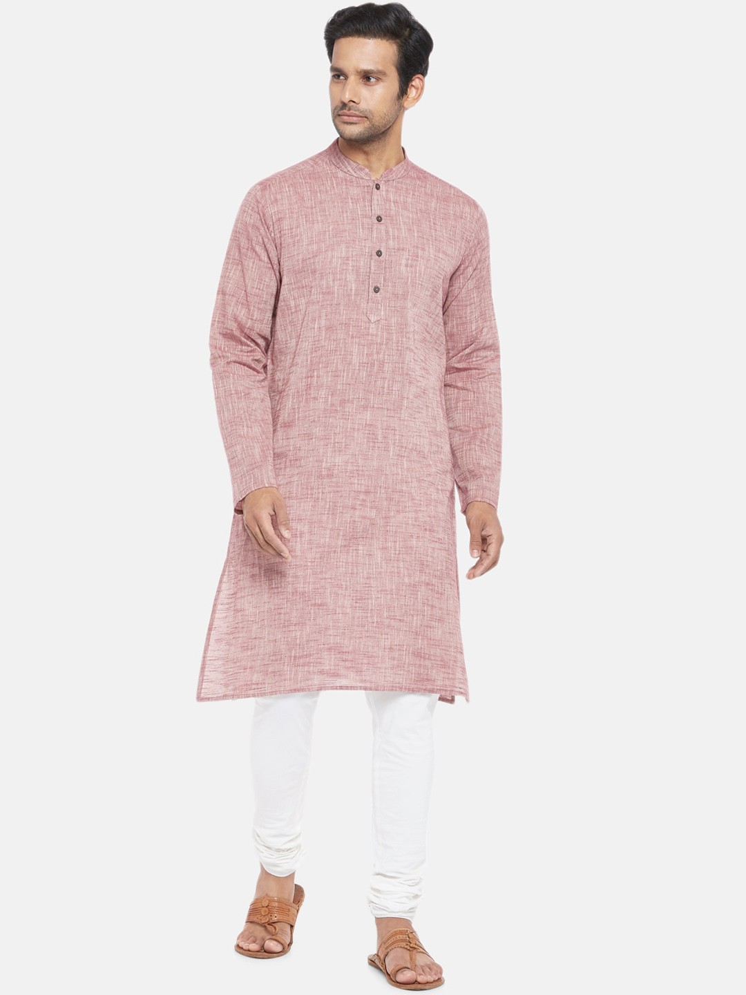 

indus route by Pantaloons Men Mauve Kurta