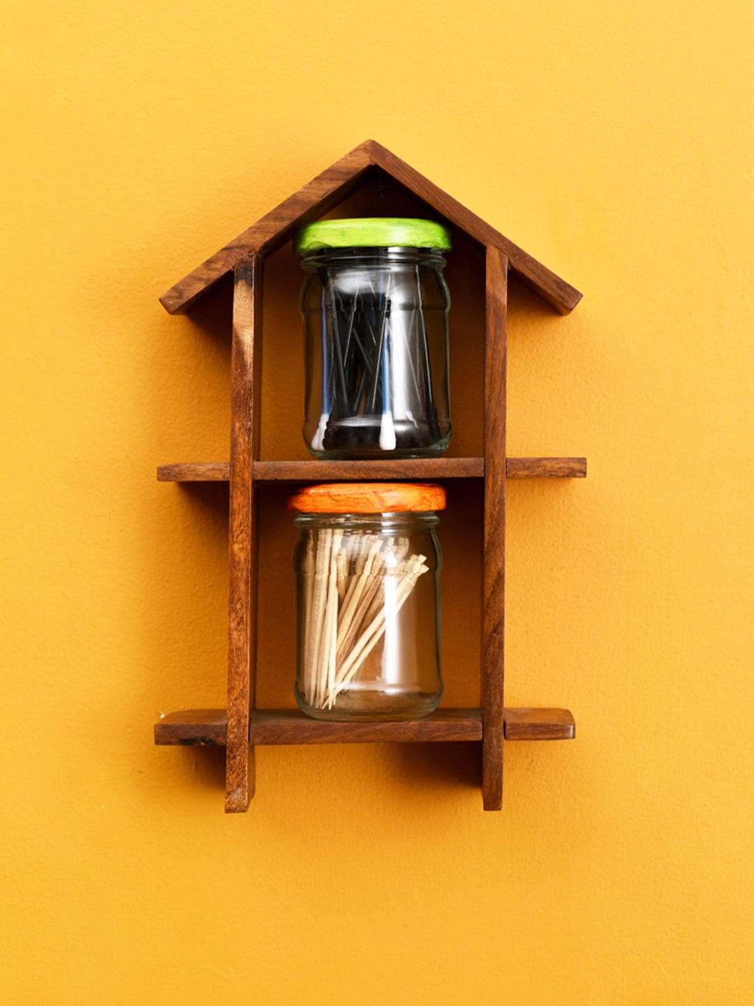

AAKRITI ART CREATIONS Brown Wood Basic Wall Shelf