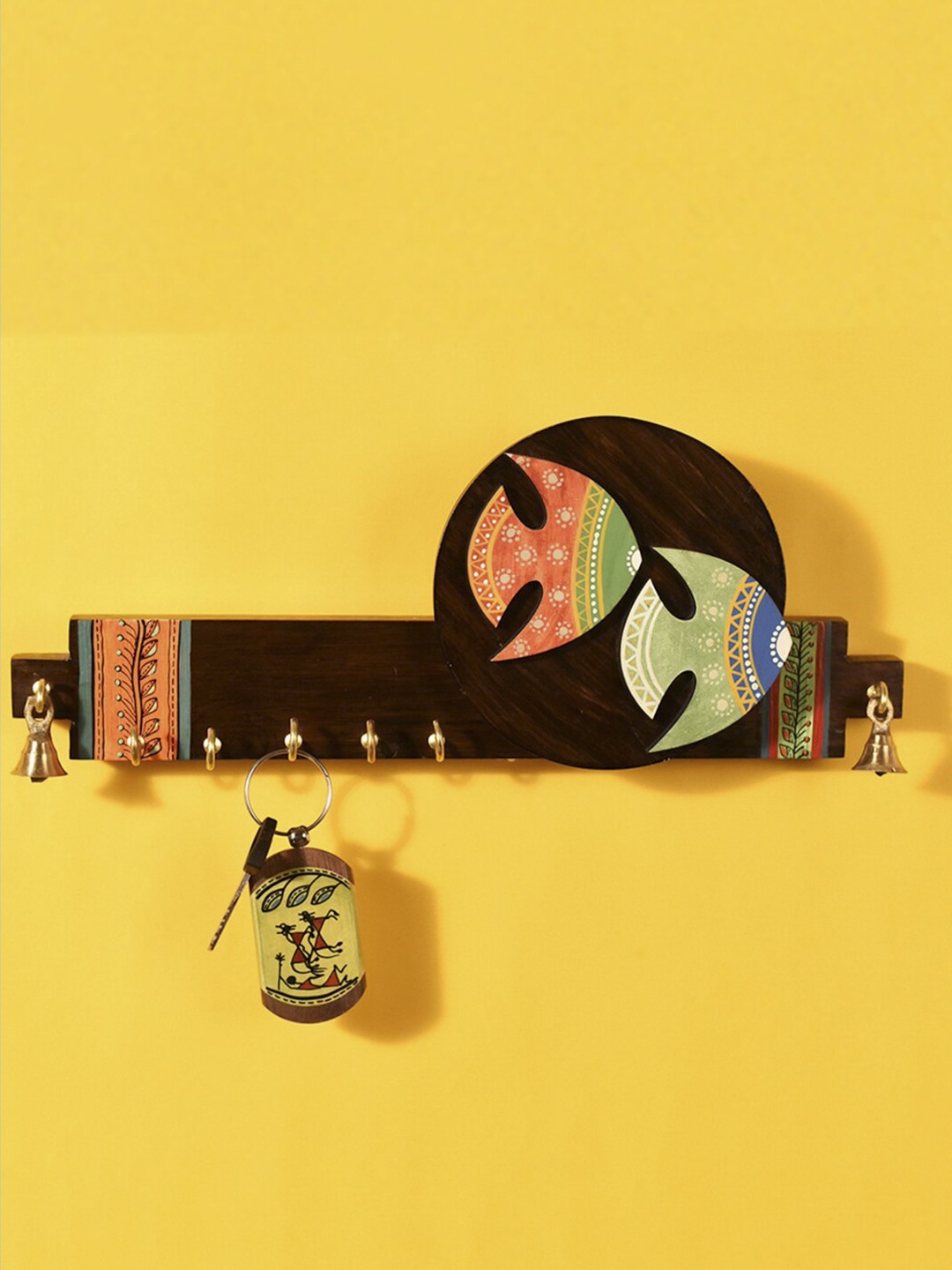 

AAKRITI ART CREATIONS Brown Printed Madhubani Key Holder