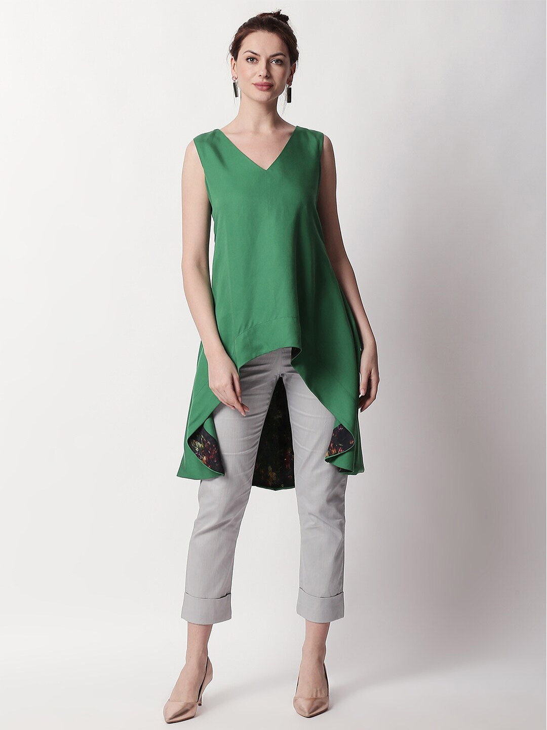 

RAREISM Green High-Low Longline Top