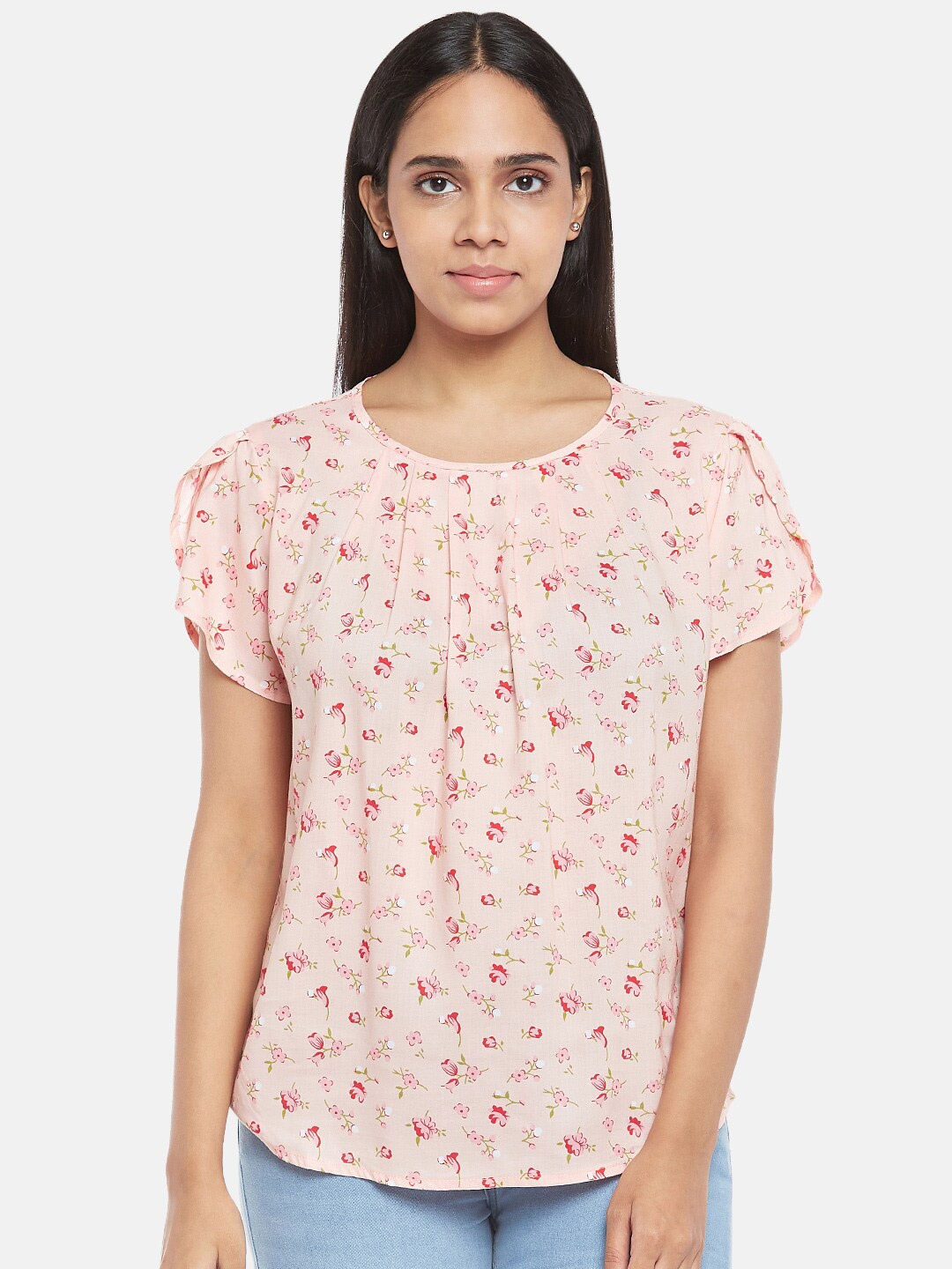 

People Pink Floral Regular Top