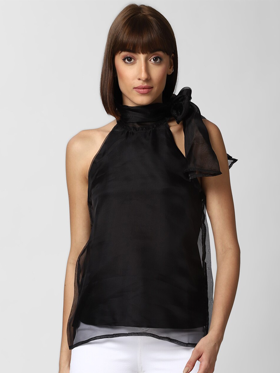 

FOREVER 21 Women Black Regular Top