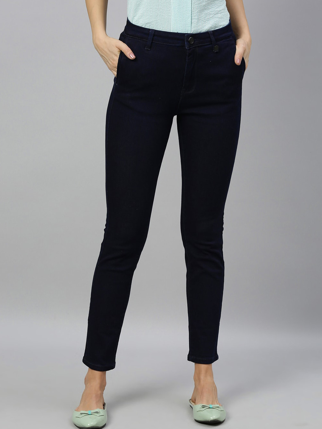 

RAREISM Women Navy Blue Slim Fit Stretchable Jeans