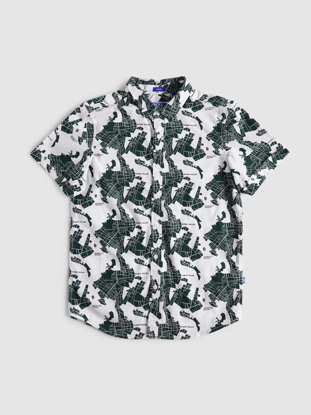 

Jack & Jones Boys Green Floral Opaque Printed Casual Shirt