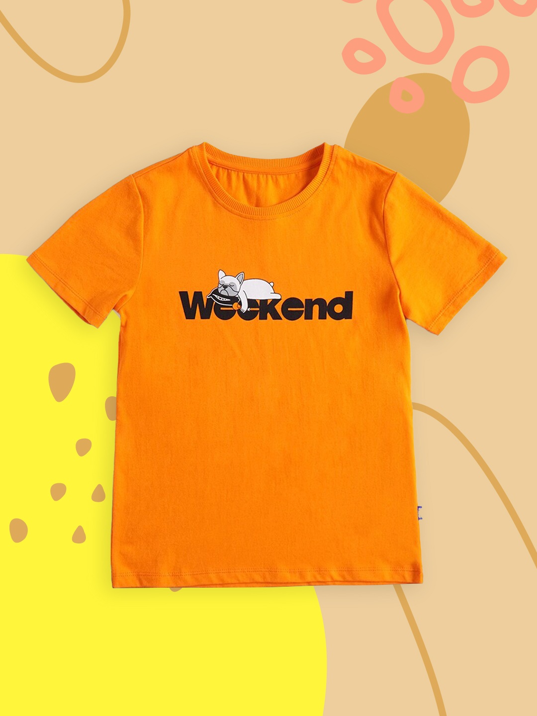 

Jack & Jones Boys Orange Typography Printed Applique T-shirt