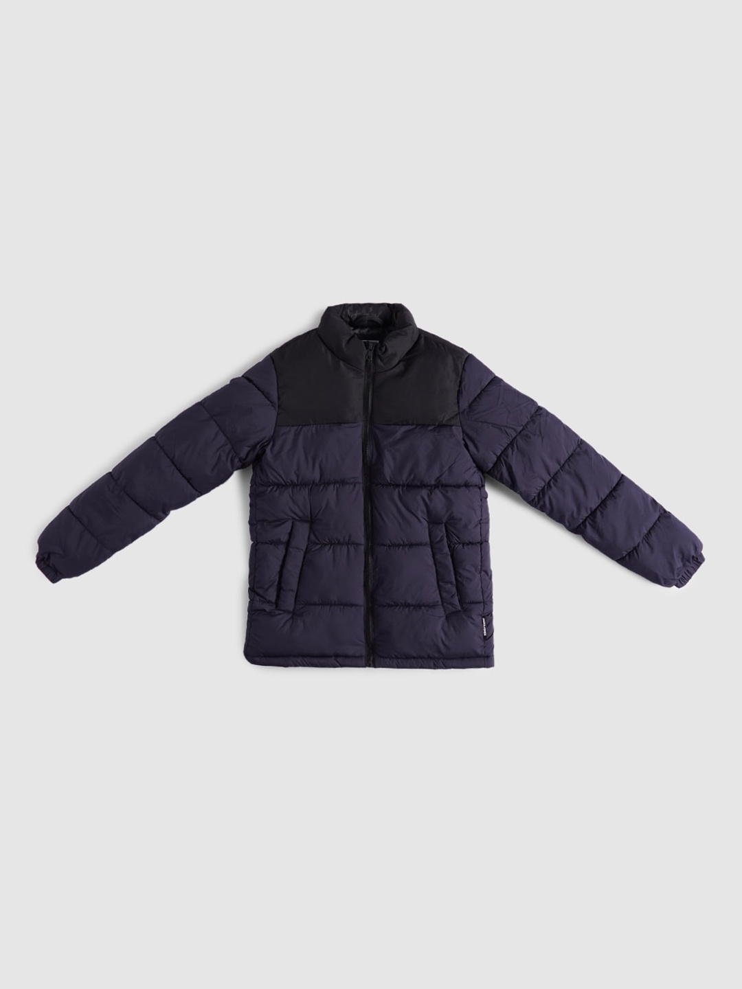 

Jack & Jones Boys Navy Blue Colourblocked Puffer Jacket