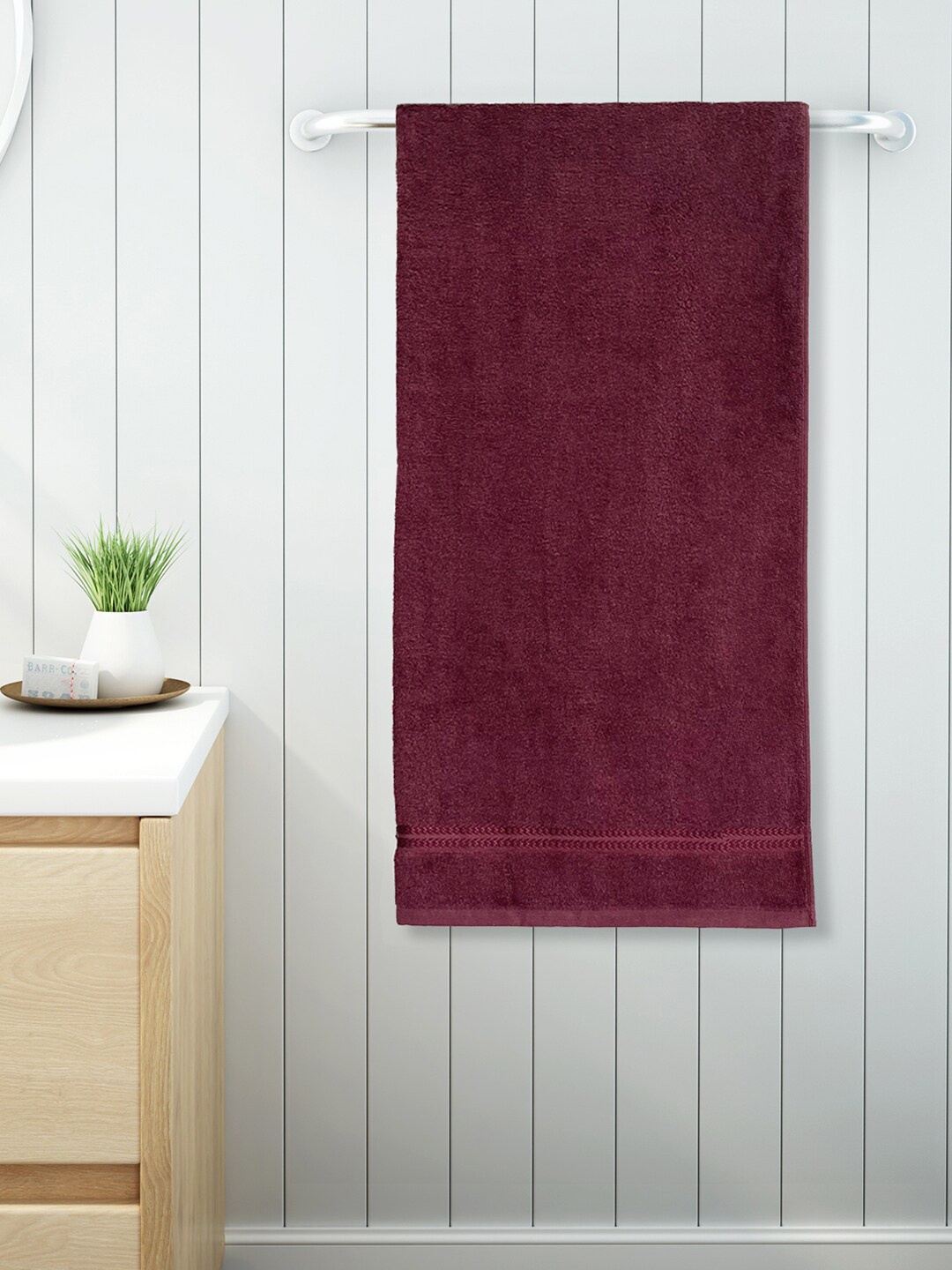 

Welspun Maroon Solid 380 GSM Pure Cotton Bath Towel