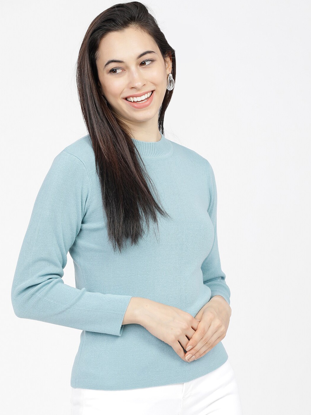 

Basics By Tokyo Talkies Women Blue Pullover