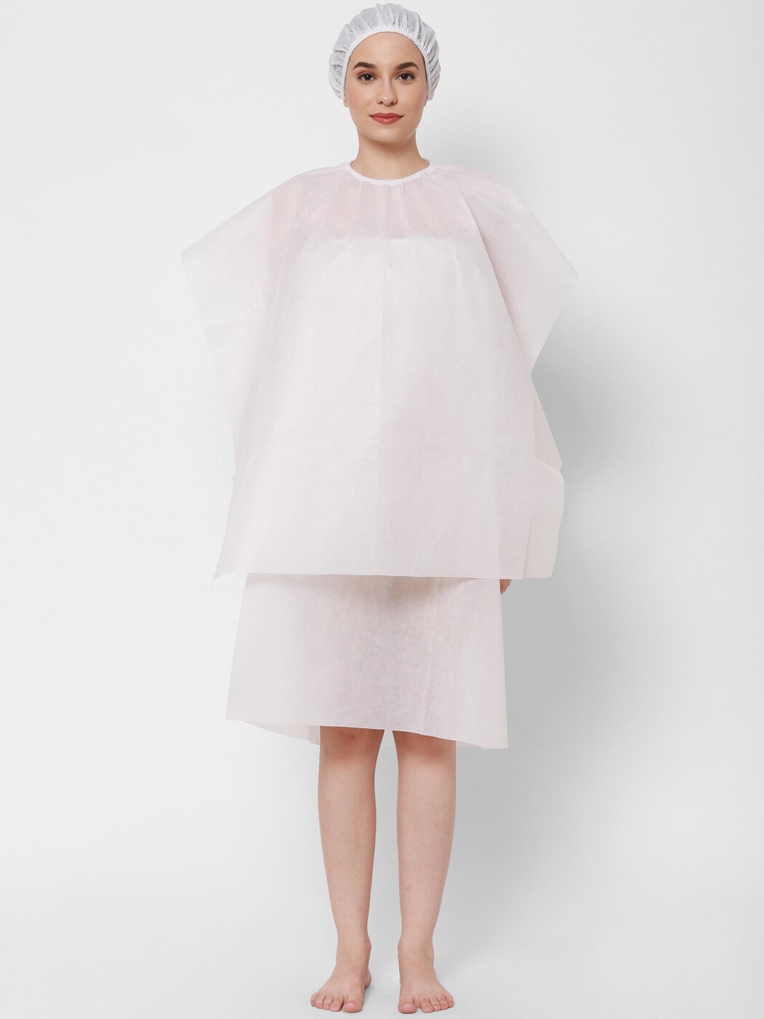 

HOUSE OF KKARMA Women White Solid Maxi Salon Kit