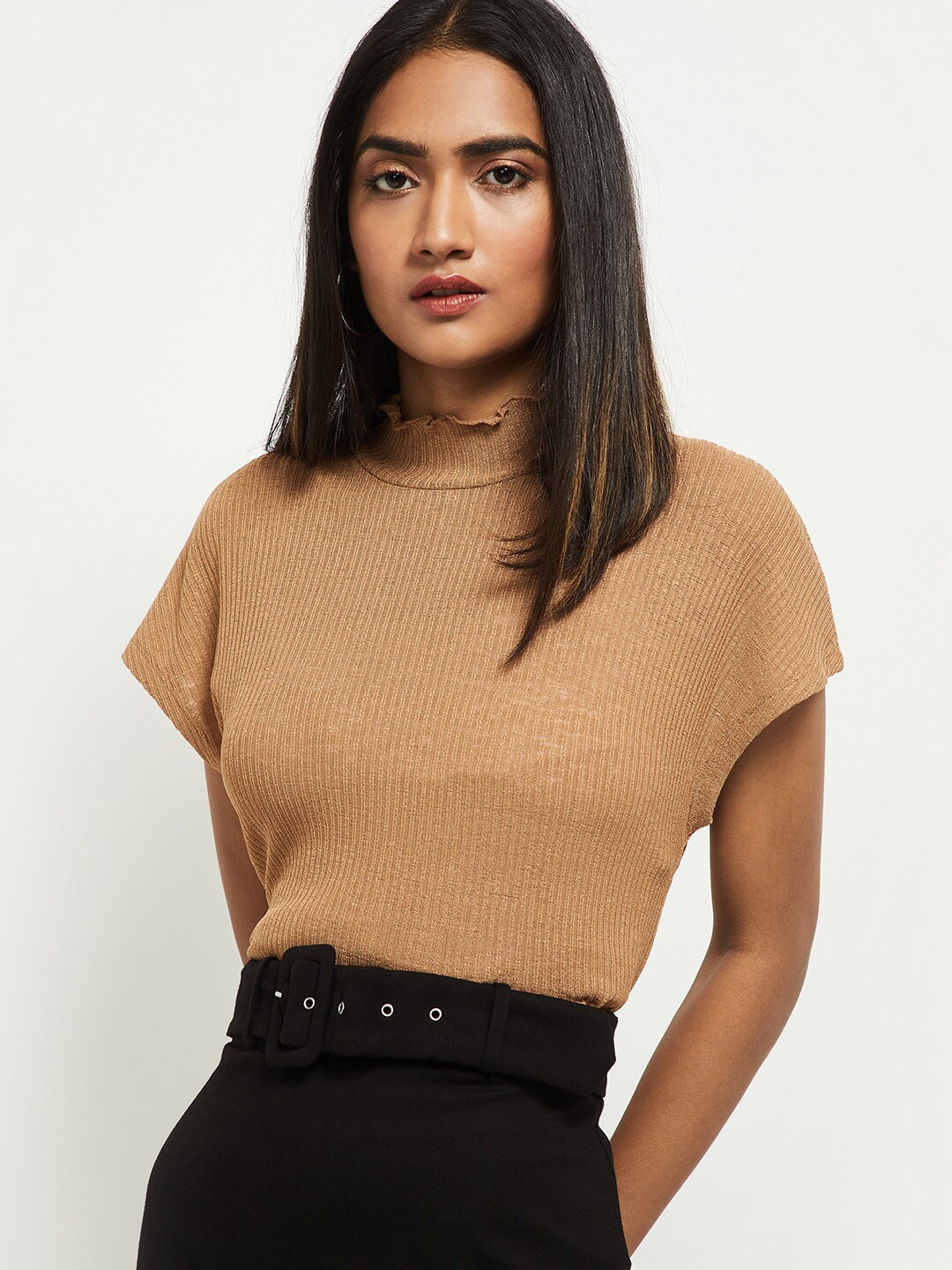 

max Woman Brown Regular Top