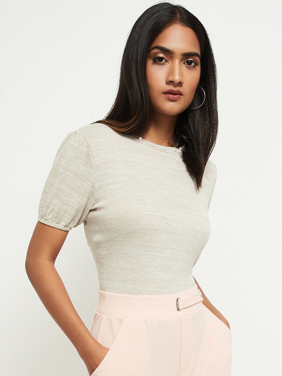 

max Beige Regular Top