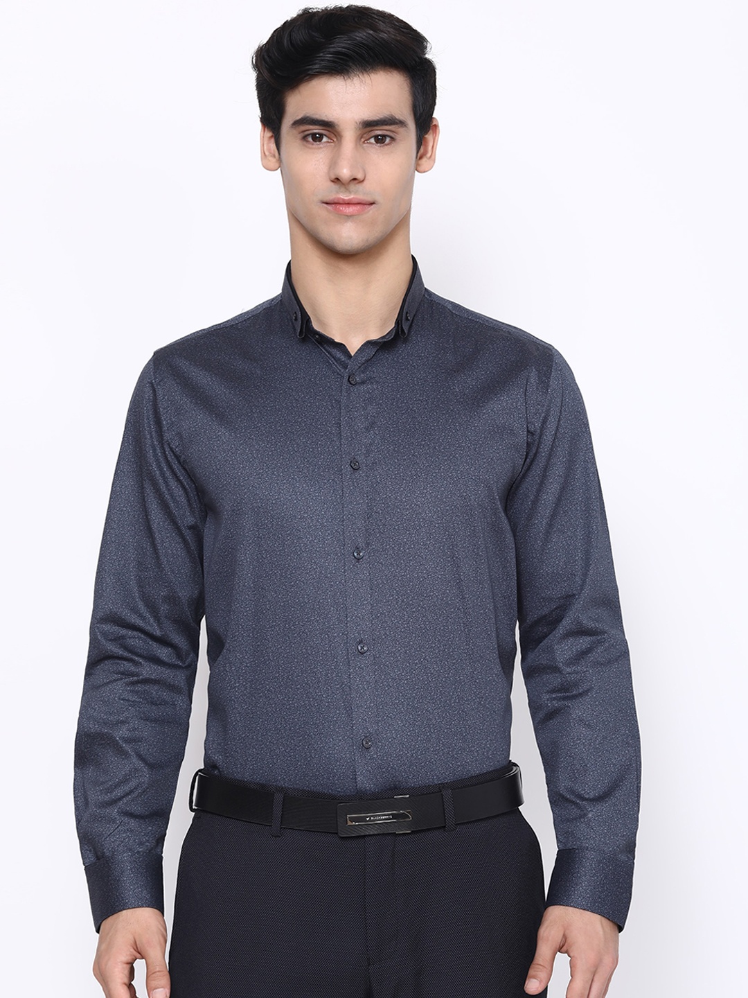 

Blackberrys Men Grey India Slim Fit Printed Casual Shirt