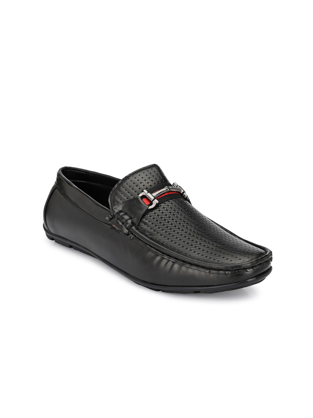 

AfroJack Men Black Textured Loafers