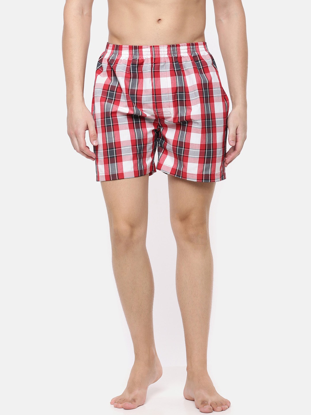 

Cross Court Men Red & White Checked Pure Cotton Boxers CCBX103R1