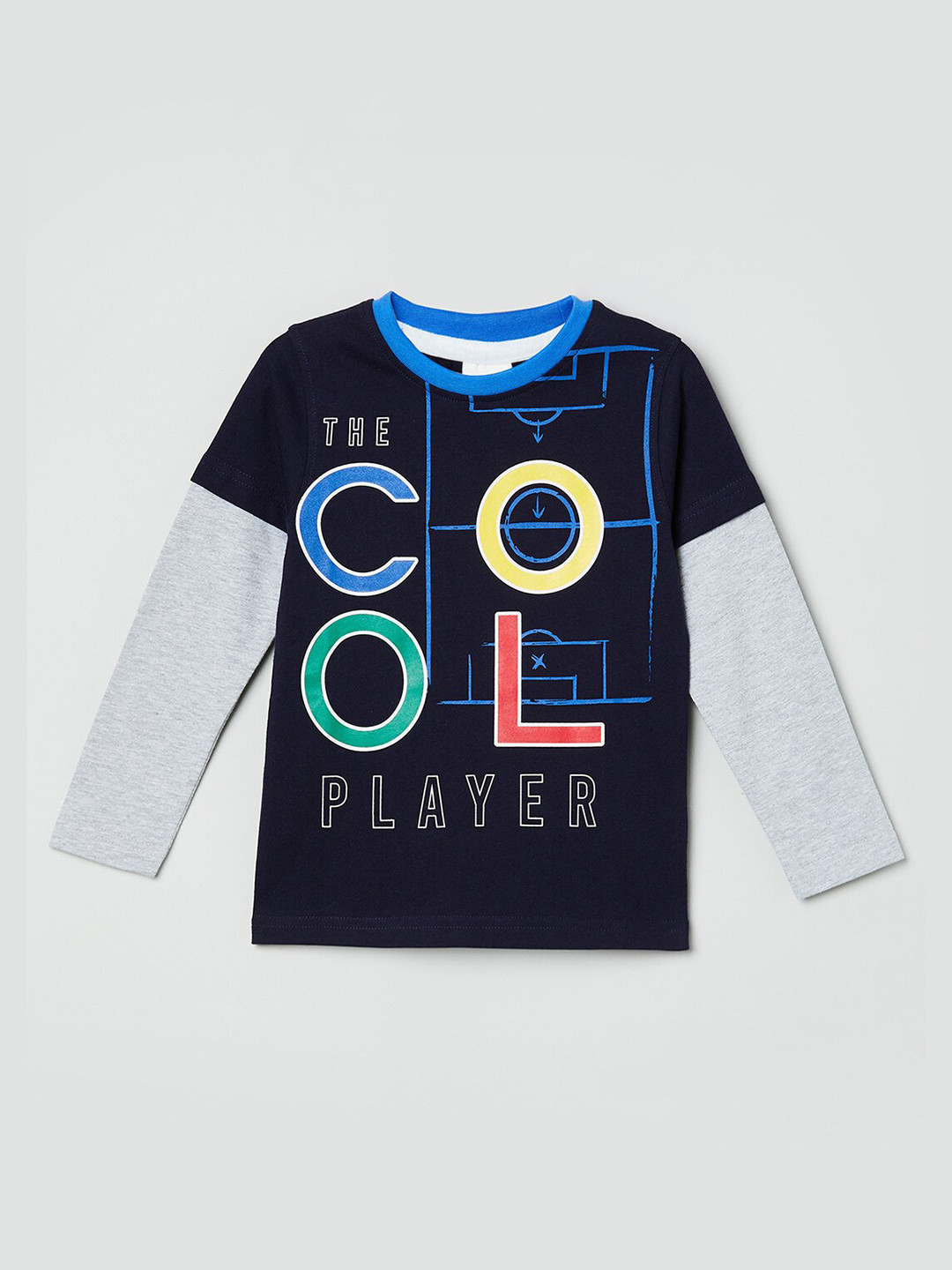 

max Boys Navy Blue Printed T-shirt