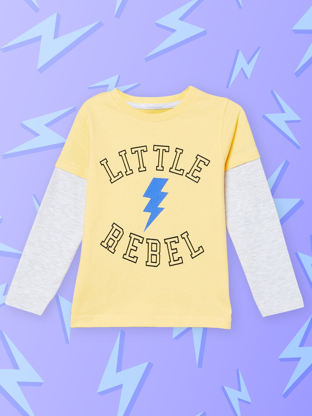 

max Boys Yellow & White Printed T-shirt