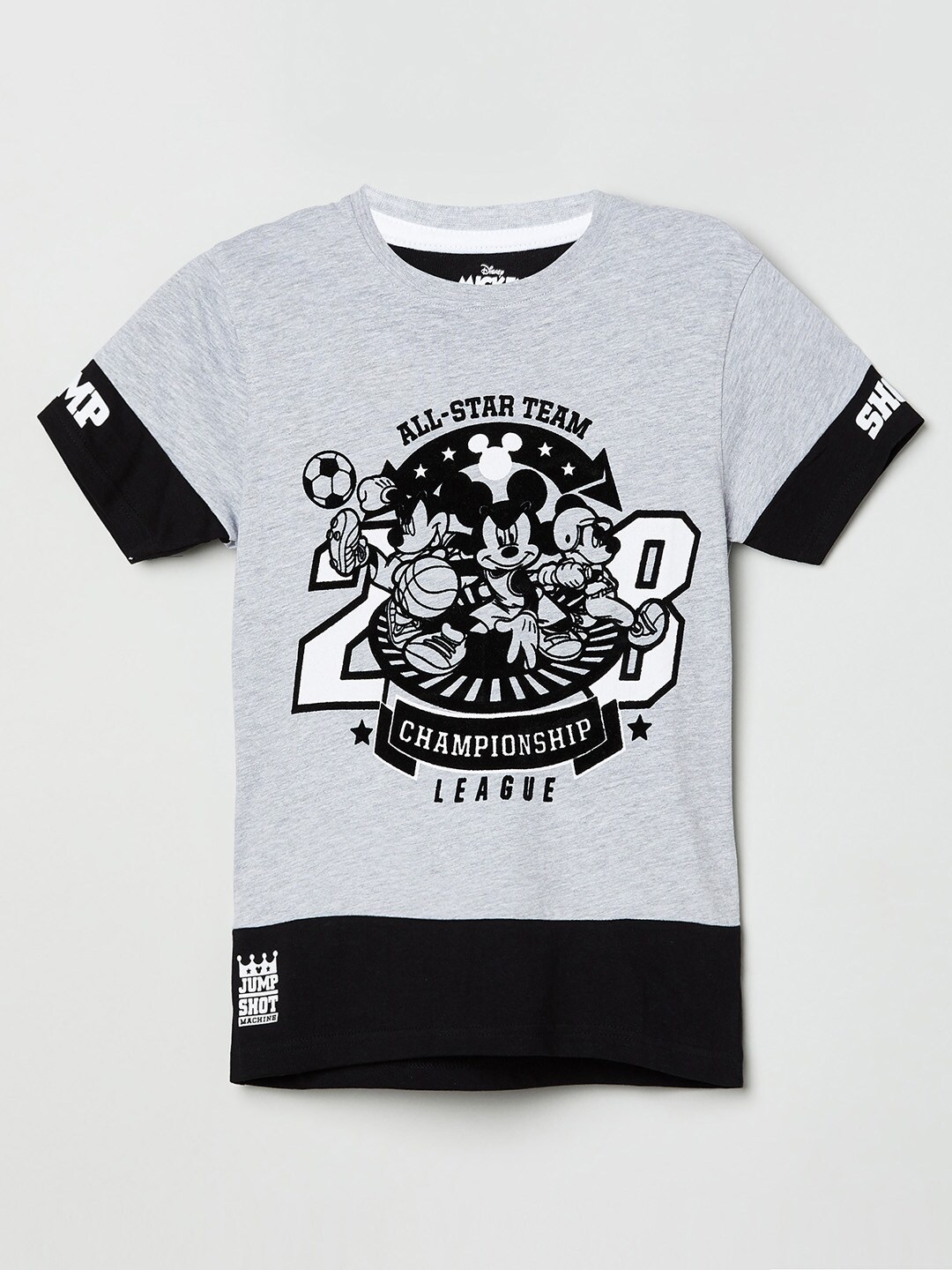 

max Boys Grey Graphic Printed T-shirt