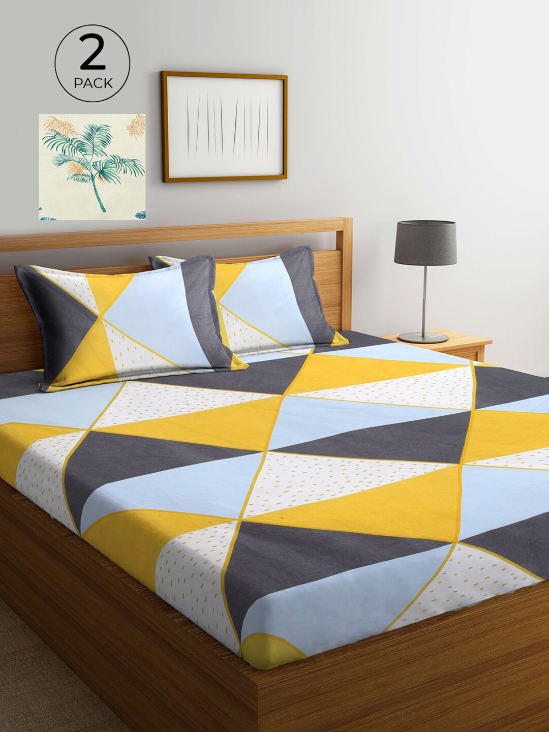 

KLOTTHE Multicoloured Printed 210 TC 2 King Bedsheet With 4 Pillow Covers, Multi