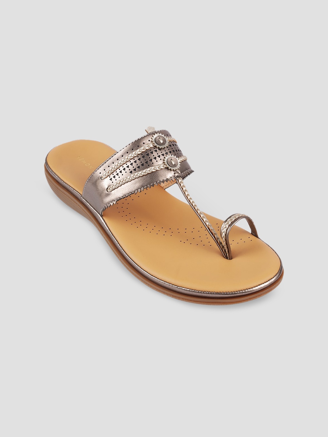 

LEMON & PEPPER Women Grey One Toe Flats